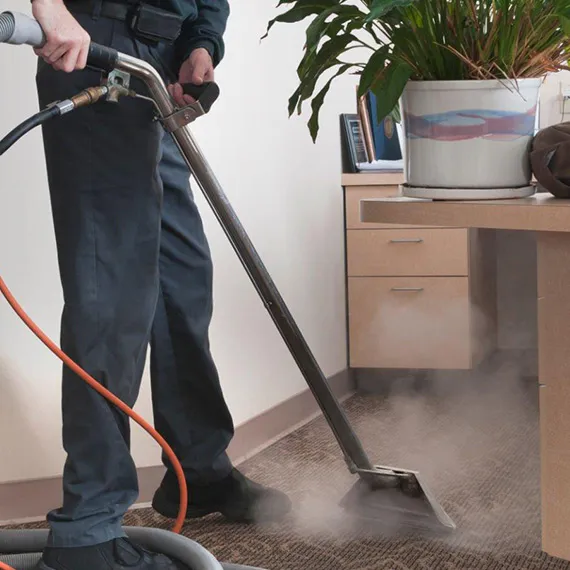 Carpet Steam Cleaning in Melbourne - steam cleaning of carpet with machine
