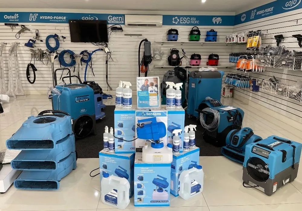 Professional flood drying equipment on site