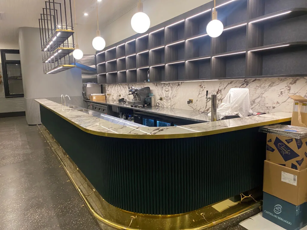 New build commercial kitchen detail clean